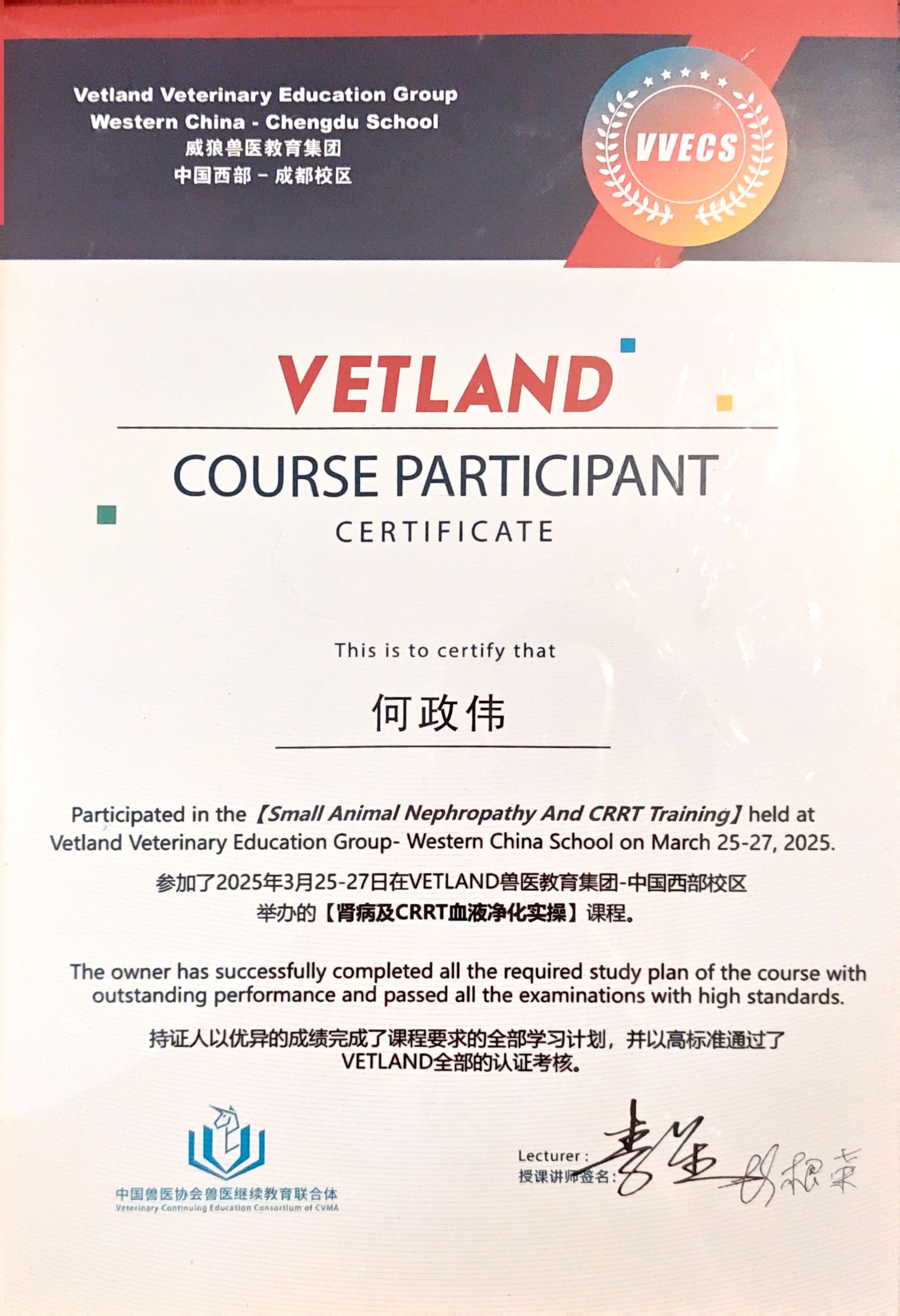 小动物肾病及CRRT血液净化实操